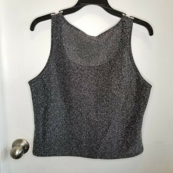 1970s Disco Metallic Silver Black Sweater‎ Set - Picture 6 of 8